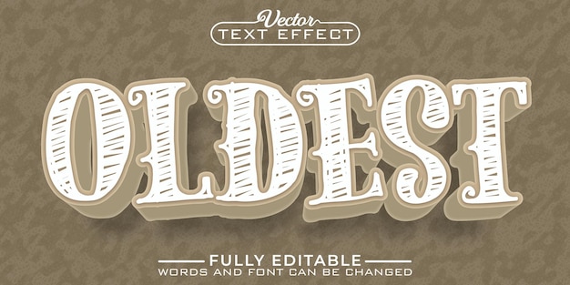 Vintage Brown Oldest Editable Text Effect Template