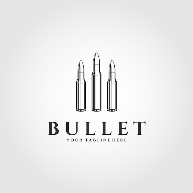 Vintage bullets icon logo vector illustration design, cartridge object design