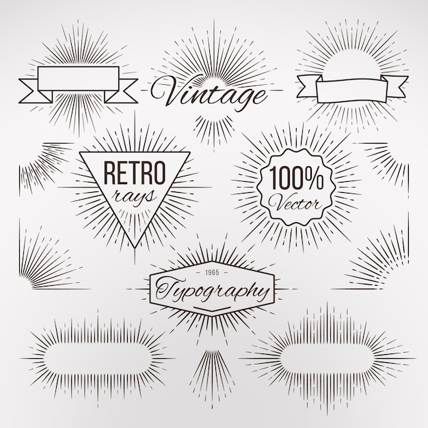 Vintage burst-shape decoratie voor typografie