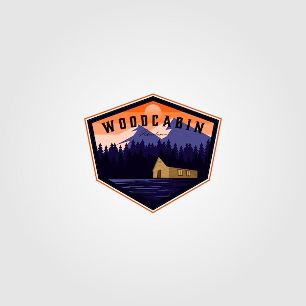 Vintage cabin adventure badge