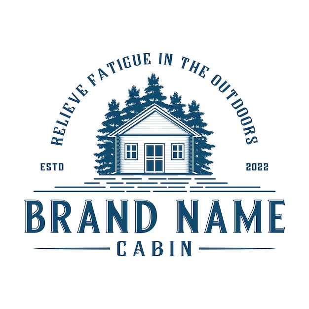 vintage cabine logo-ontwerp. voor onderdak, vakantie. en anderen