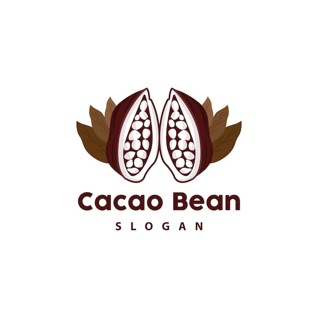 ヴィンテージ カカオ ロゴ ココア フルーツ 植物 ロゴ チョコレート ベクトル ベーカリー アブストラクト ライン アート チョコレート デザイン
