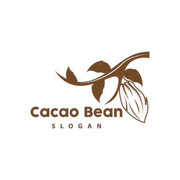 Vintage cacao logo cocoa fruit plant logo chocolate vector for bakery abstract line art chocolate design