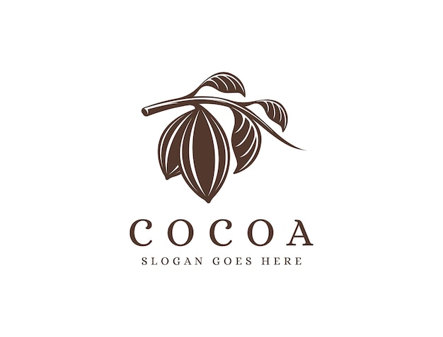 Vintage cacaotak logo, cacaoboon, cacaoplant logo