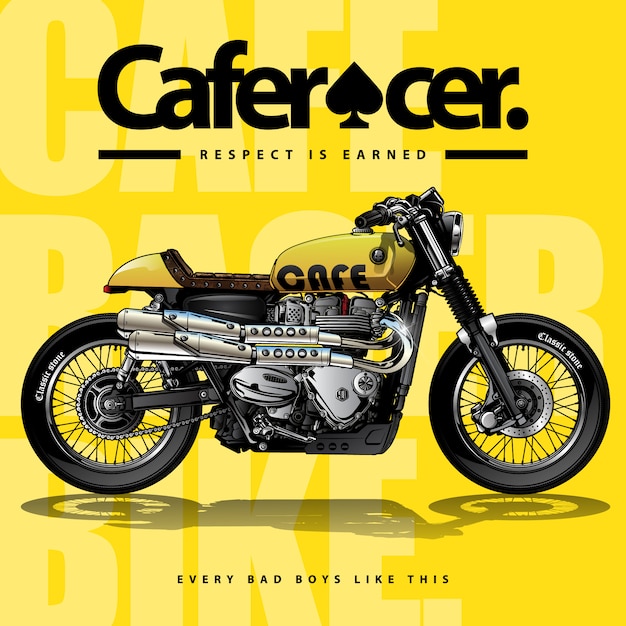 Vector vintage cafe racer poster