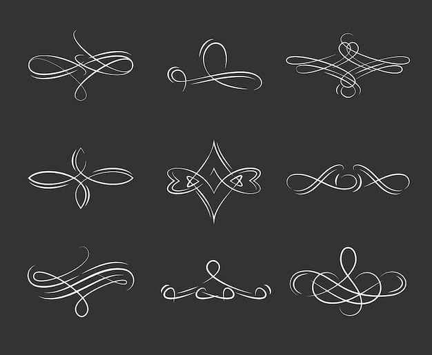 Vector vintage calligraphic decorative design elements