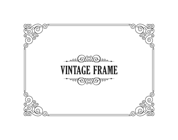 Vettore cornice calligrafica vintage