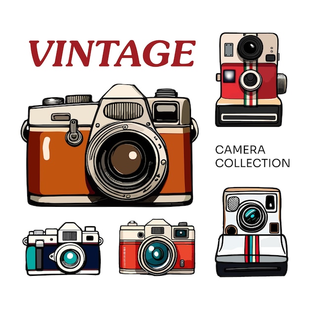 Vintage camera-collectieset