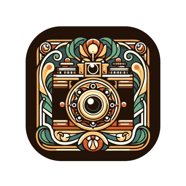 vintage camera flat vector design