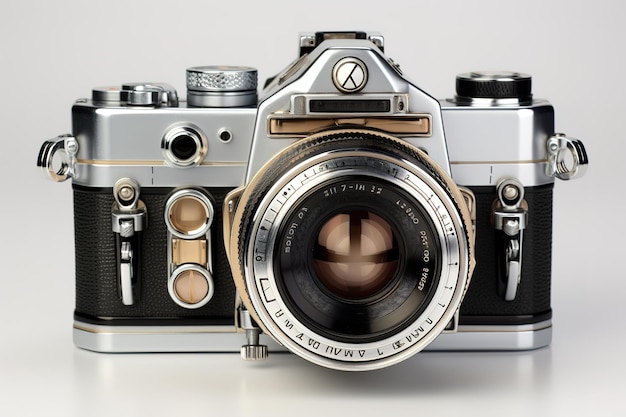 Vector vintage camera on isolated white background