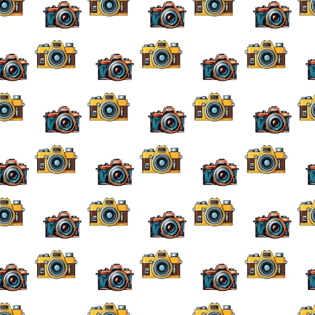 Vintage camera naadloos vector patroon ontwerp