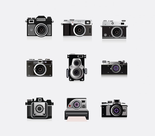 Vector vintage camera's collectie