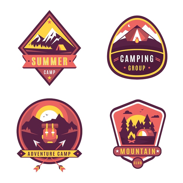 Vintage camping & adventures badges