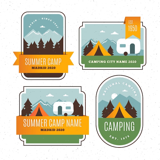 Vintage camping & adventures badges