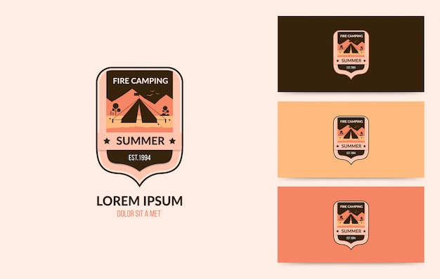 Vector vintage camping badge set