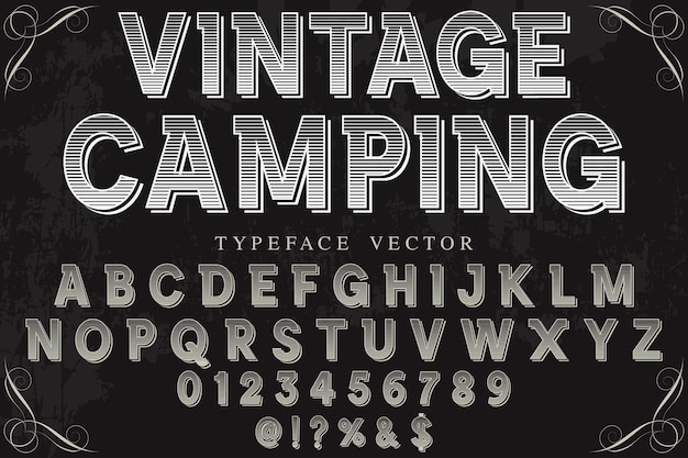 vintage camping font label design