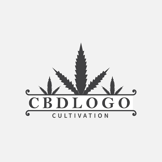 Vintage Cannabis Marijuana Hemp Rectangle Stamp Label logo design