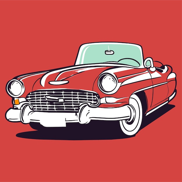 Вектор Иллюстрация коллекционера старинных автомобилей или ретро-автомобилей или старинных автомобилей
