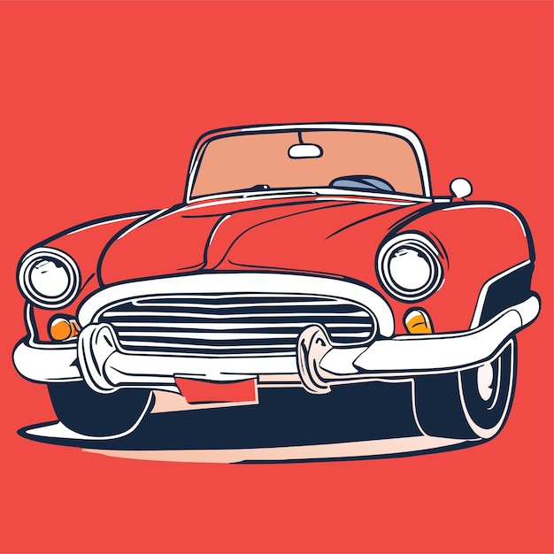 Vintage car collector illustration or retro car or vintage cars