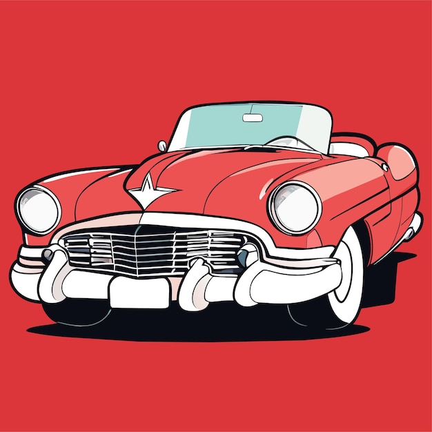 Vector vintage car collector illustration or retro car or vintage cars
