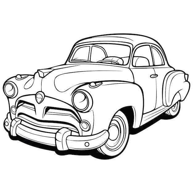 Vintage Car Coloring Page