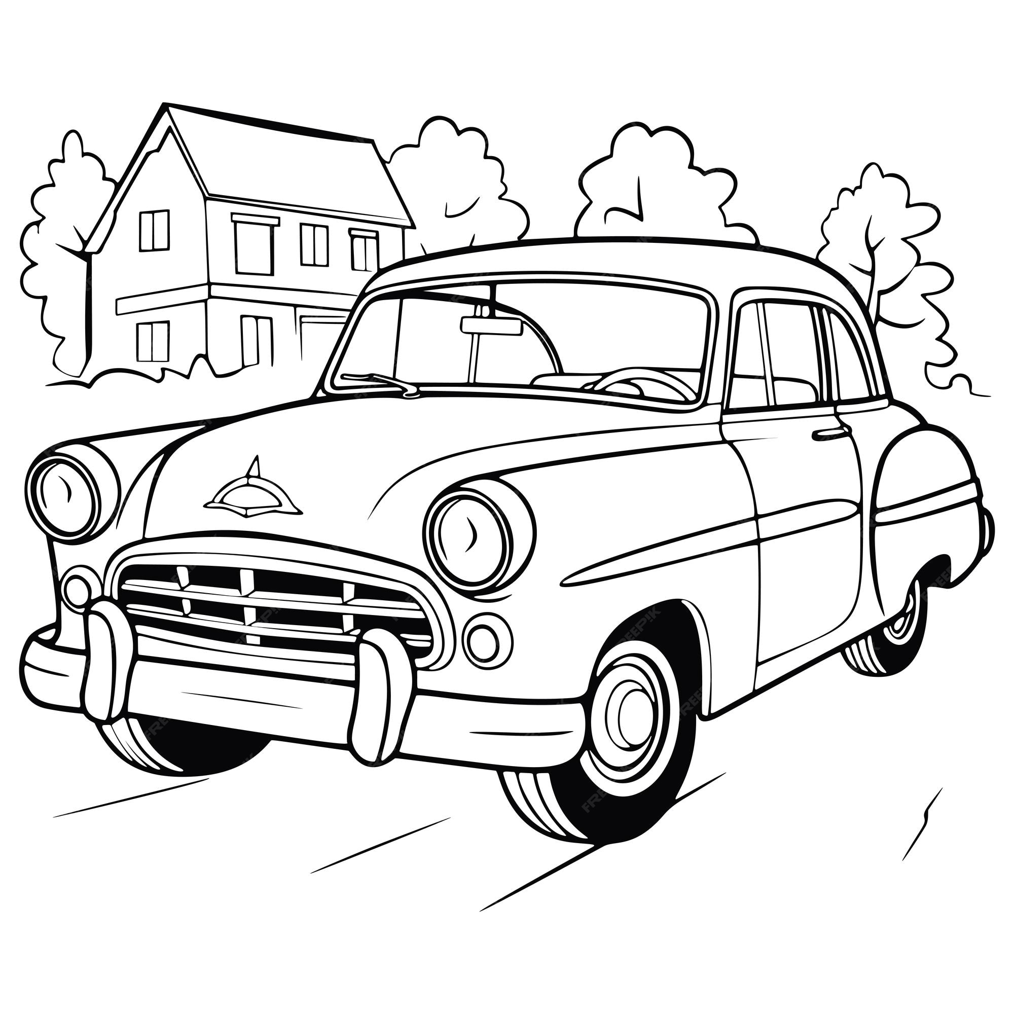 Coloring page - Carro do vintage