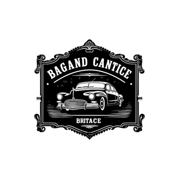 Vector vintage car emblem logo vector illustration