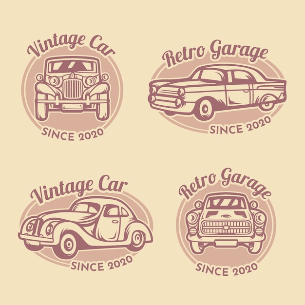 Vector vintage car garage logo template