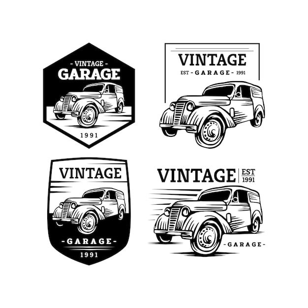 Vintage car garage-logo