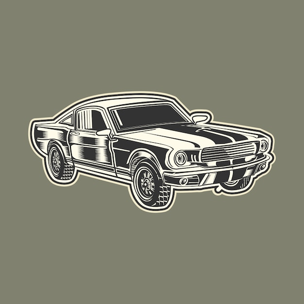 Vector vintage car illustration