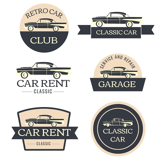 Vintage car label badge logo concept