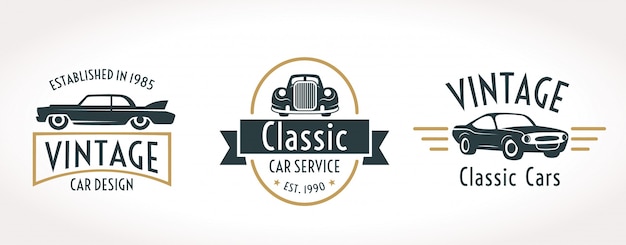 Vintage car logo collection