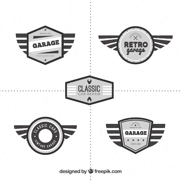 Vector vintage car logo collection