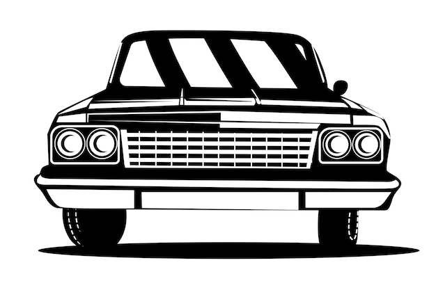 Vintage car silhouette design