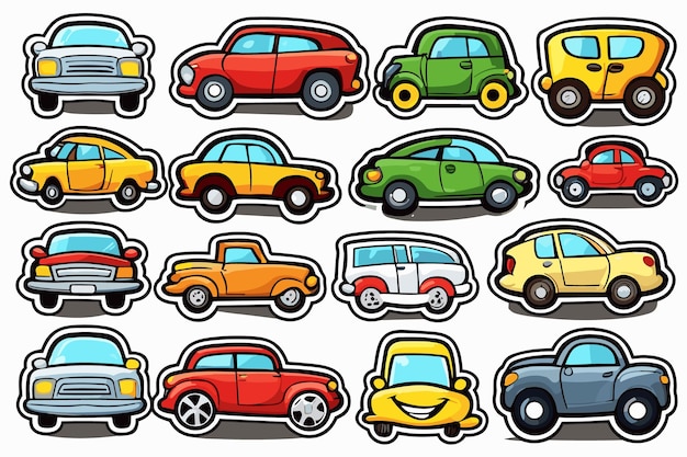 Vector vintage car stickers and travel car illustration