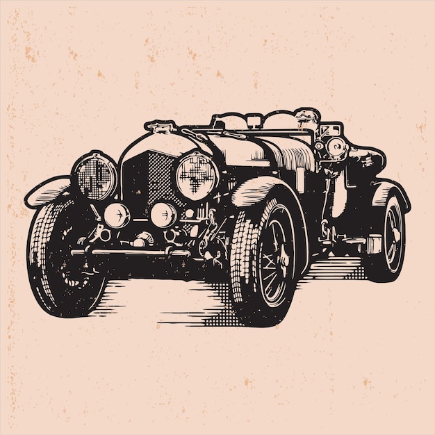 vintage car in vector art