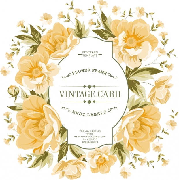 Vintage card flowers design