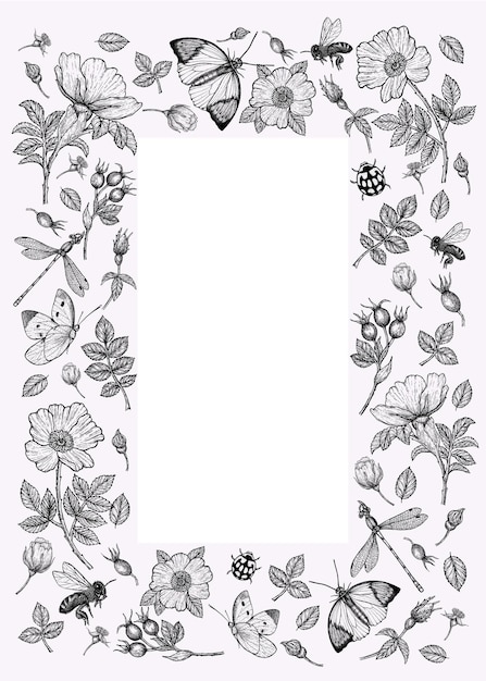 Vintage card vector frame Vintage floral frame Luxury wedding card