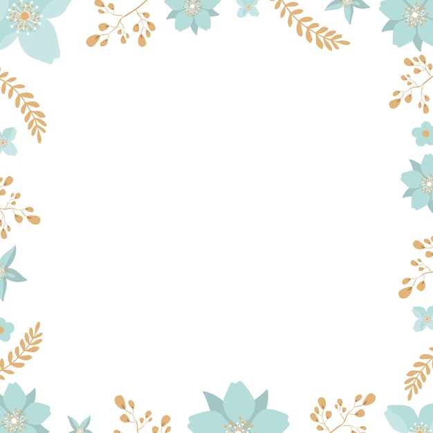 Vector vintage card with a frame of flowers and a place for the text.