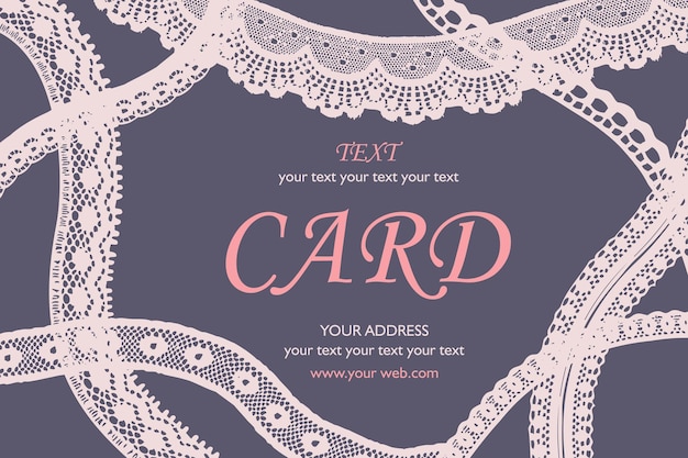 Vector vintage card with lace border