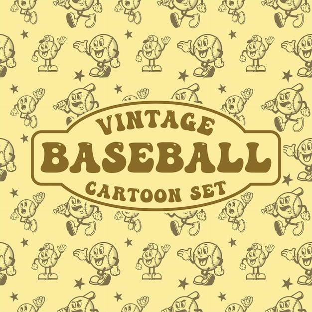 Vintage cartoonhonkbal 1