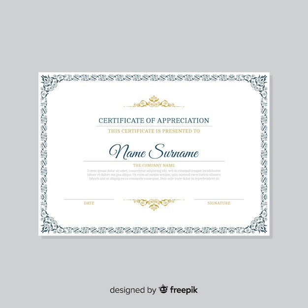 Vintage certificaatsjabloon