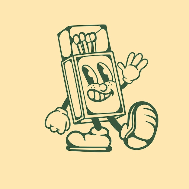 Vintage character design from matchbox