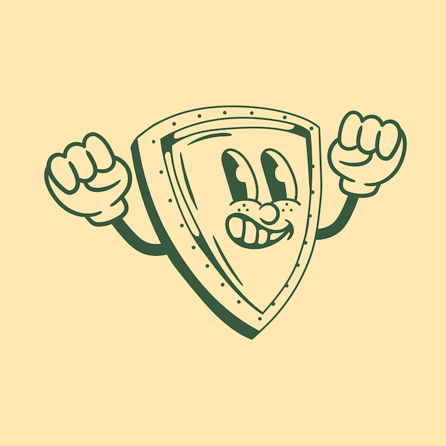 Vector vintage character design of the shield