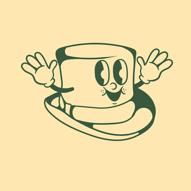 Vintage character design of top hat