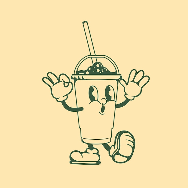 Vintage character design of tumbler cup