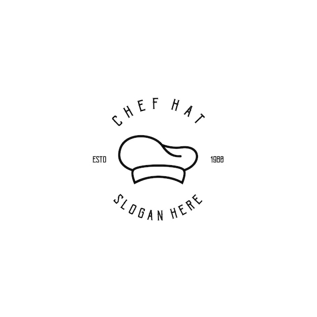 Vintage chef hoed logo sjabloon icoon