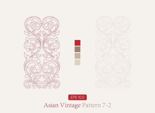 Vintage chinese stijl wijnstok mozaïek vector mandala decoratief bloemenornament
