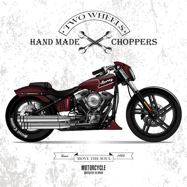 Vettore poster di moto chopper vintage