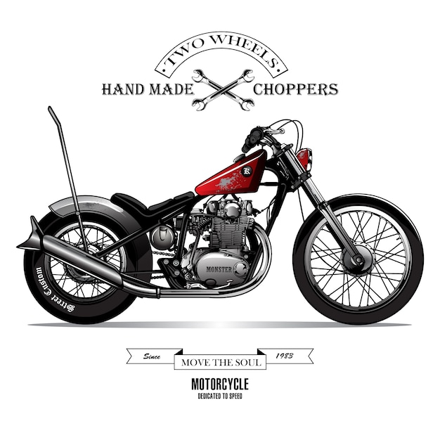 Vintage Chopper motorfiets Poster